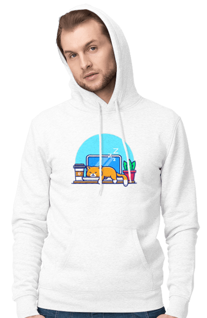 Чоловіче худі з принтом "Кіт програміст". Angular, c, css, html, it, javascript, jquery, php, python, react, svelt, vue, айтишник, айті, гумор, код, кодувати, прогер, програміст, програмісти, ти ж, ти ж програміст, тиж програміст. 2070702