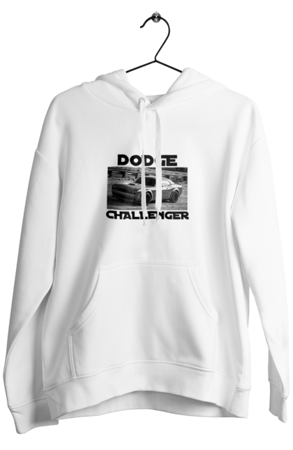 Чоловіче худі з принтом "Додж челенджер". Авто, автомобіль, американська легенда, додж челенджер, класичне авто, культовий автомобіль, масл кар, потужний автомобіль. 2070702