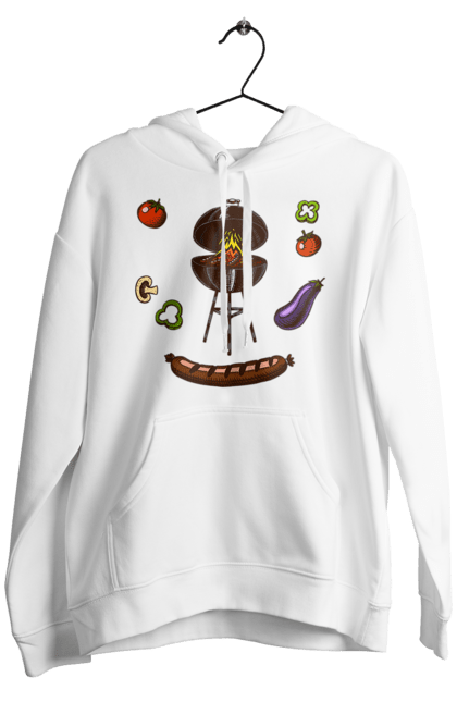 Men`s hoodie with prints Barbecue Sausage. Barbecue, fry, grill, sausage. 2070702