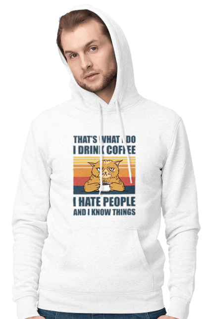 Чоловіче худі з принтом "Невдоволений кіт". Angular, c, css, html, it, javascript, jquery, php, python, react, svelt, vue, айтишник, айті, гумор, код, кодувати, прогер, програміст, програмісти, ти ж, ти ж програміст, тиж програміст. 2070702