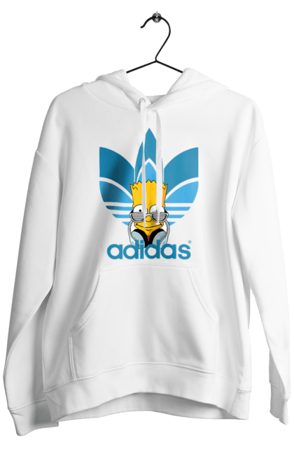 Men's hoodie with prints Adidas Bart. Adidas, bart, cartoon, simpson. 2070702