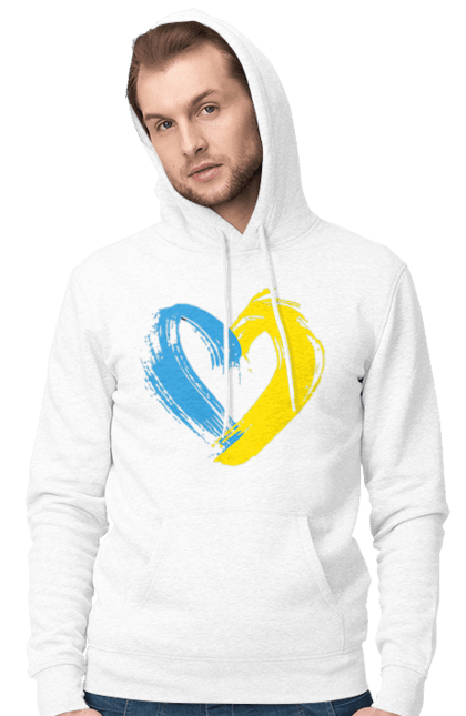 Чоловіче худі з принтом "Серце жовто блакитне". Серце, серце жовто блакитне, символ україни, україна. Print Shop