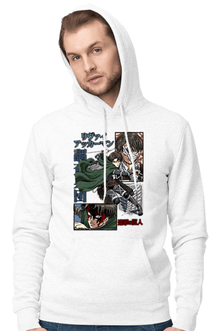 Men's hoodie with prints Attack on Titan Levi. Ackerman, anime, attack on titan, levi, manga, shingeki no kyojin, survey corps. 2070702