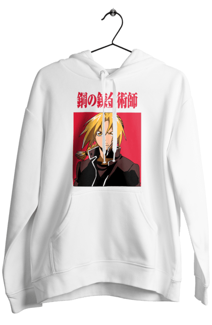 Men's hoodie with prints Fullmetal Alchemist Edward Elric. Adventures, anime, comedy, edward, edward elric, elric, fullmetal alchemist, manga, steampunk. 2070702