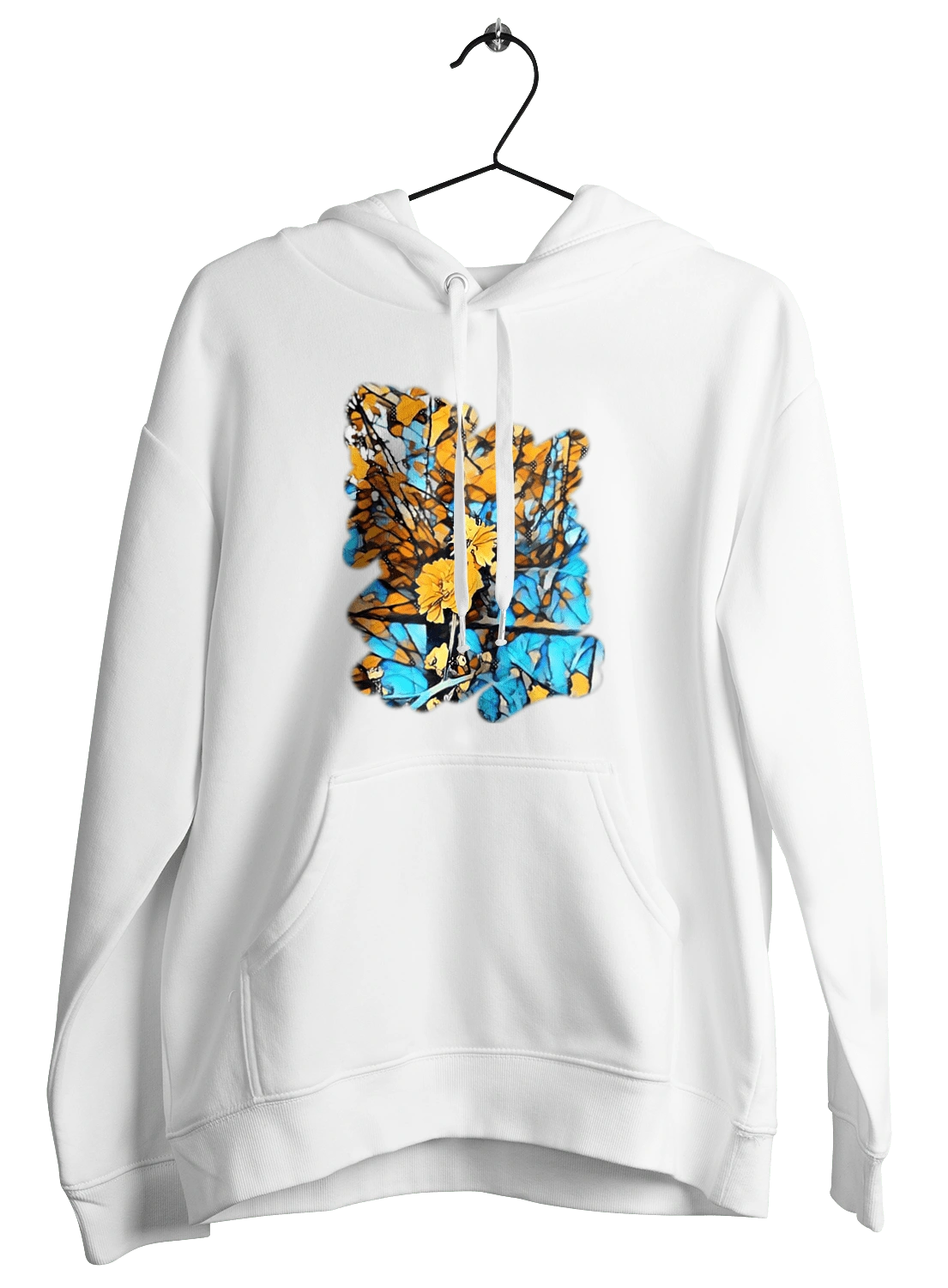 Жовті квіти на синьому фоні