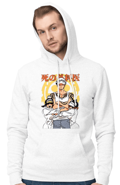 Men's hoodie with prints One Piece Trafalgar Law. Anime, manga, one piece, straw hat pirates, trafalgar law. 2070702