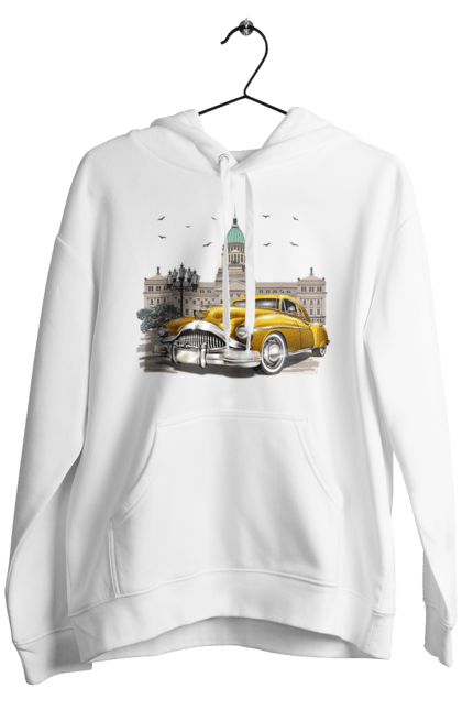Чоловіче худі з принтом "Автомобіль та архітектура модерн". Автомобіль, архітектура, модерн. 2070702