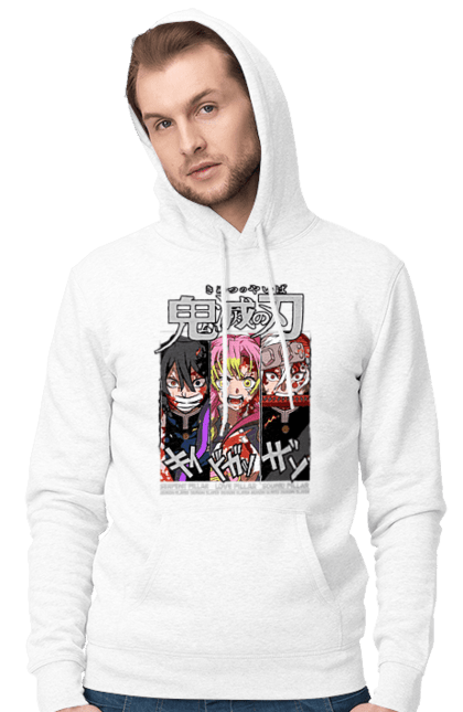 Men's hoodie with prints Demon Slayer Obanai Mitsuri Tengen. Anime, demon slayer, iguro, kimetsu no yaiba, manga, mitsuri, obanai, tengen. 2070702