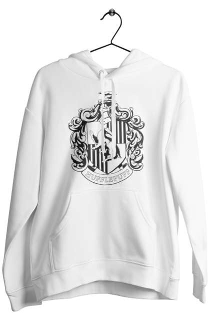 Men's hoodie with prints Harry Potter Hufflepuff. Faculty, franchise, harry potter, hogwarts, hufflepuff. 2070702