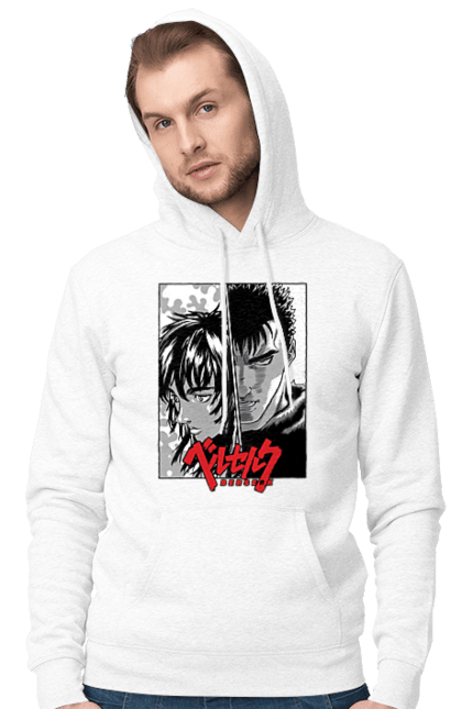 Men's hoodie with prints Berserk. Anime, berserk, griffith, guts, kentaro miura, manga. 2070702