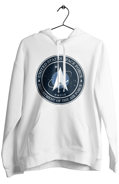 Men's hoodie with prints United States Space Force. Emblem, political, politics, space, space force, space travel, united states, ussf. 2070702