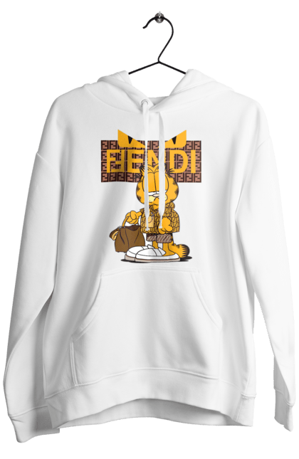 Men's hoodie with prints Fendi Garfield. Bag, brand, clothes, fashion, fashion house, fendi, garfield, italy, luxury, lvmh. 2070702