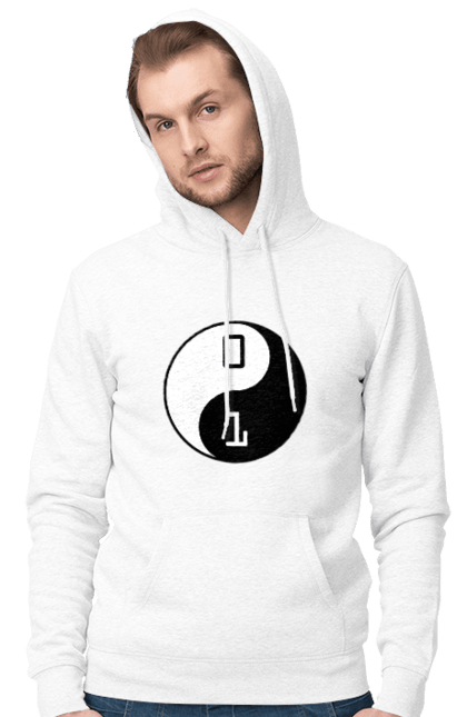 Чоловіче худі з принтом "Інь Янь". Angular, c, css, html, it, javascript, jquery, php, python, react, svelt, vue, айтишник, айті, гумор, код, кодувати, прогер, програміст, програмісти, ти ж, ти ж програміст, тиж програміст. 2070702