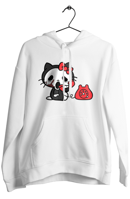 Чоловіче худі з принтом "Хелло Кітті Хелловін". Halloween, hello kitty, бренд, кіт, кошеня, персонаж, хелло кітті, хелловін. 2070702