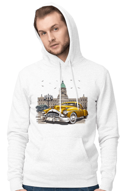 Чоловіче худі з принтом "Автомобіль та архітектура модерн". Автомобіль, архітектура, модерн. 2070702