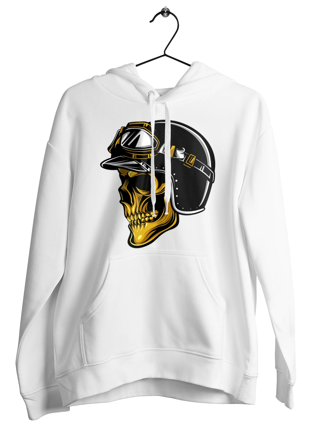 Skull in a motorcycle helmet