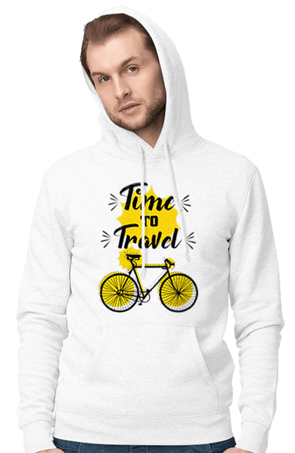 Чоловіче худі з принтом "Час Подорожей, Велосипед". Велосипед, подорожувати, час. 2070702
