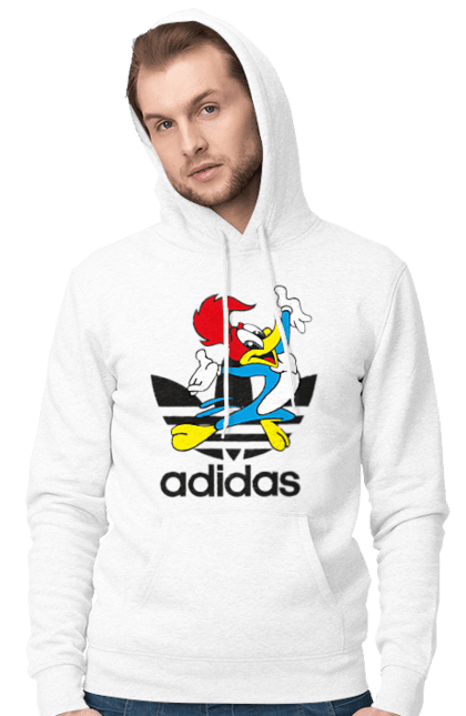 Чоловіче худі з принтом "Adidas Вуді Вудпекер". Adidas, woody woodpecker, адідас, вуді, вуді вудпекер, дятел вуді, мультсеріал. 2070702