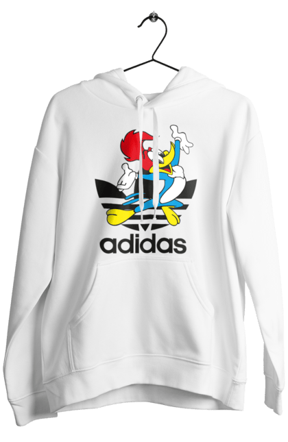 Чоловіче худі з принтом "Adidas Вуді Вудпекер". Adidas, woody woodpecker, адідас, вуді, вуді вудпекер, дятел вуді, мультсеріал. 2070702