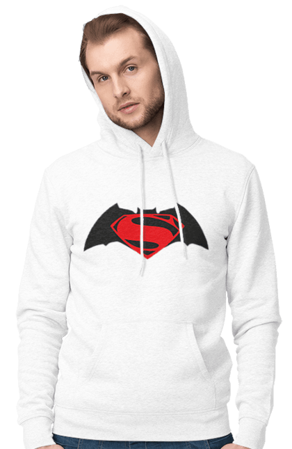 Чоловіче худі з принтом "Бетмен проти Супермена". Batman, dc comics, superman, бетмен, комікс, супергерой, супермен, фільм. CustomPrint.market