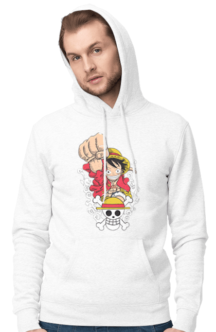 Men's hoodie with prints One Piece Luffy. Anime, luffy, manga, monkey de luffy, one piece, pirates. 2070702