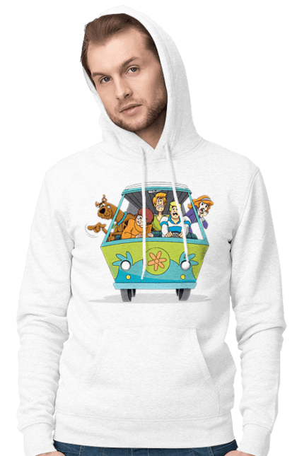 Чоловіче худі з принтом "Скубі Ду, Машина". Авто, мультик, скубі ду, собака. 2070702