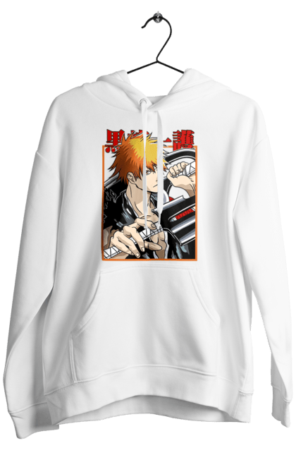 Мужское худи с принтом Блич Ичиго Куросаки. Anime, bleach, ichigo kurosaki, manga, аниме, блич, ичиго, ичиго куросаки, манга. 2070702