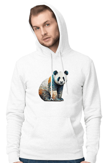 Чоловіче худі з принтом "Панда". Арт, ведмідь, мозаїка, панда, тварини. futbolka.stylus.ua