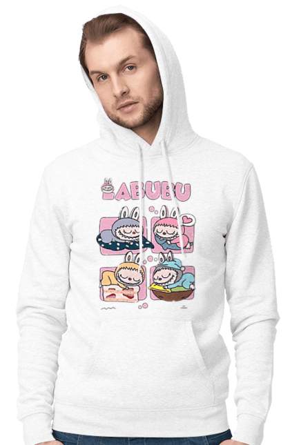Чоловіче худі з принтом "Сон Labubu". Labubu, weird cute, іграшки, лабубу. 2070702