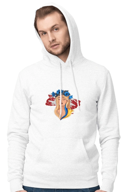 Girl on the map of Ukraine