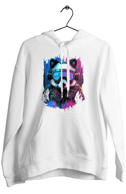 Чоловіче худі з принтом "Панда в VR шолом". Віртуальна реальність, гік, панда, персонаж, шолом. 2070702