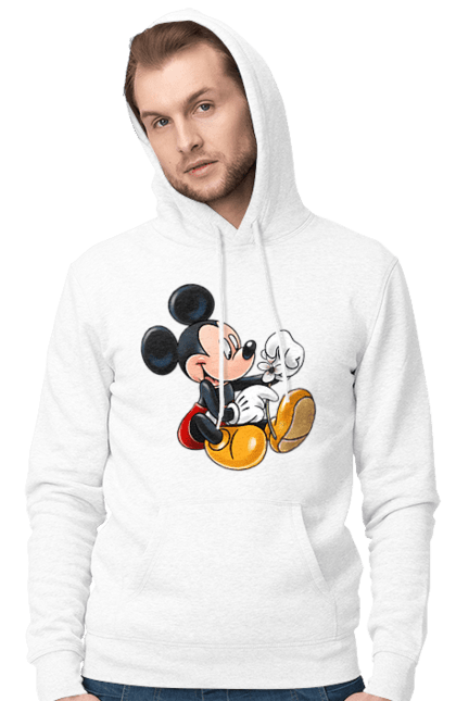 Men's hoodie with prints Mickey Mouse. Cartoon, disney, mickey, mickey mouse. 2070702