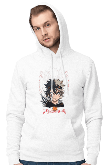 Чоловіче худі з принтом "Black Clover Аста". Anime, asta, black clover, manga, wizard king, аніме, аста, король магів, манга, чорна конюшина. 2070702