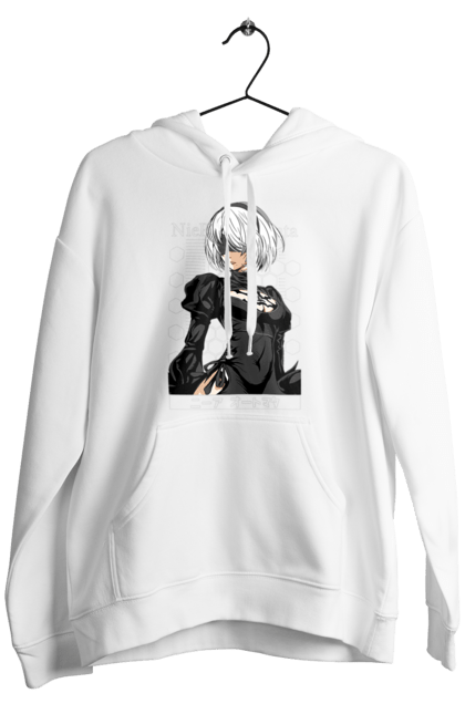 Men's hoodie with prints Nier: Automata 2B. Character, executioner, game, nier: automata, platinum games, video game, yorha. 2070702