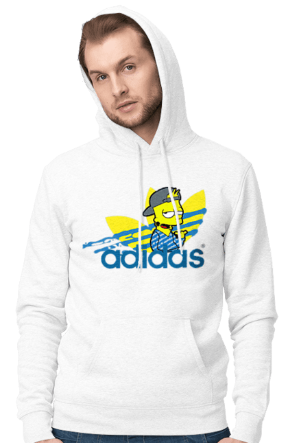 Мужское худи с принтом Adidas Барт. Adidas, bart, адидас, барт, симпсон. 2070702