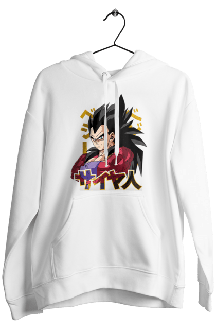 Men's hoodie with prints Dragon Ball Vegeta. Anime, dragon ball, goku, manga, tv series, vegeta. 2070702