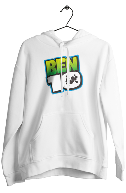 Чоловіче худі з принтом "Бен 10 клас. Лого". Бен 10, емблема, логотип, мультик, мультсеріал. futbolka.stylus.ua