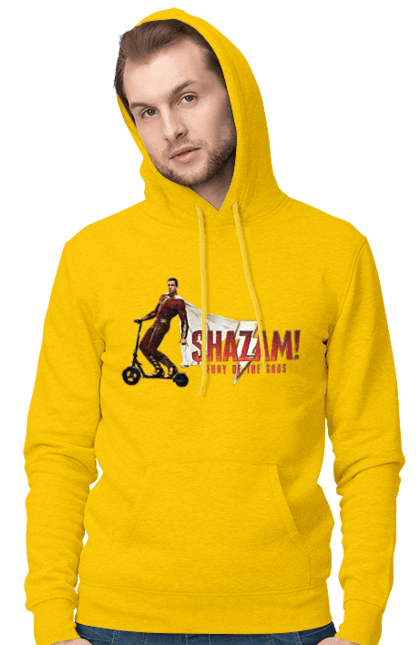 Чоловіче худі з принтом "Shazam. Лють богів". Dc comics, shazam, лють богів, супермен, шазам. CustomPrint.market