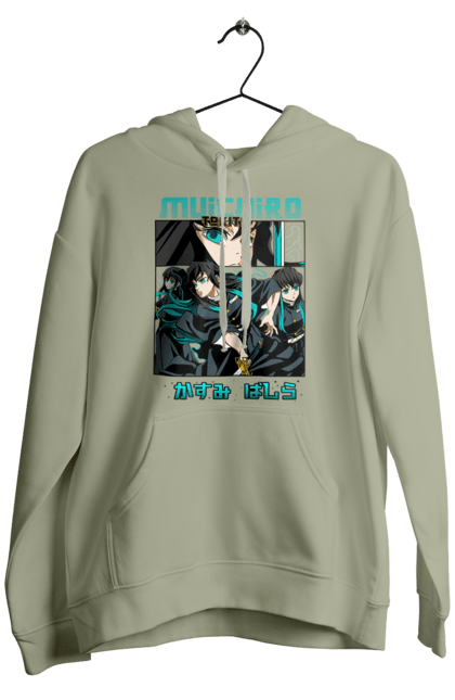 Men's hoodie with prints Demon Slayer Muichiro. Anime, kimetsu no yaiba, manga, muichiro, muichiro tokito, serial. 2070702