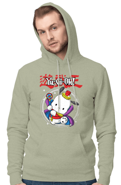 Чоловіче худі з принтом "Yu Gi Oh! Почако". Hello kitty, pochacco, yu gi oh, yu-gi-oh, аніме, бренд, персонаж, почако, хелло кітті. 2070702