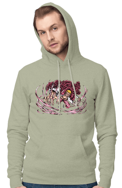 Men's hoodie with prints One Piece Donquixote Doflamingo. Anime, donquixote doflamingo, heavenly yaksha, manga, one piece, straw hat pirates. 2070702