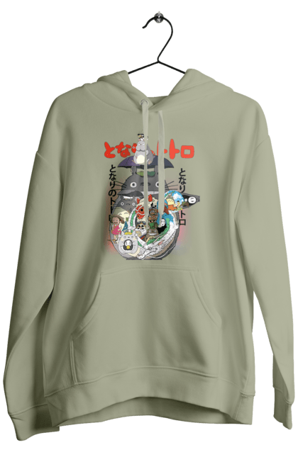 Men's hoodie with prints Totoro. Adventures, anime, comedy drama, fantasy, film, my neighbor totoro, tv series. 2070702