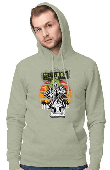 Men's hoodie with prints Beetlejuice. Beetlejuice, comedy, ghost, horror, movie, tim burton, warner bros. 2070702