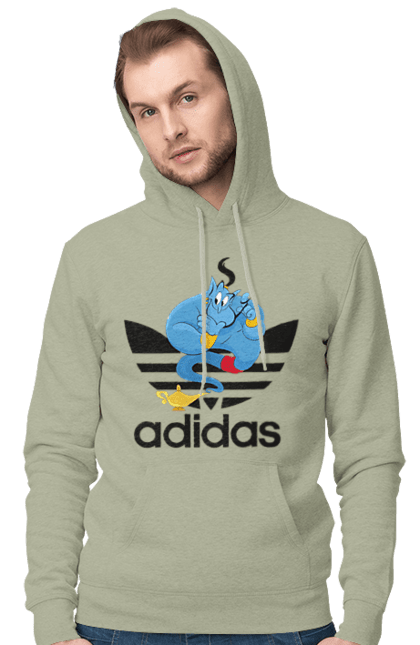 Чоловіче худі з принтом "Adidas Джин". Adidas, aladdin, genie, адідас, аладдін, джин, джині, мультфільм, персонаж. 2070702