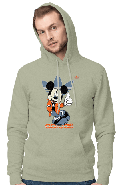 Чоловіче худі з принтом "Adidas Міккі Маус". Adidas, mickey mouse, адідас, дісней, міккі, міккі маус, мультфільм. 2070702