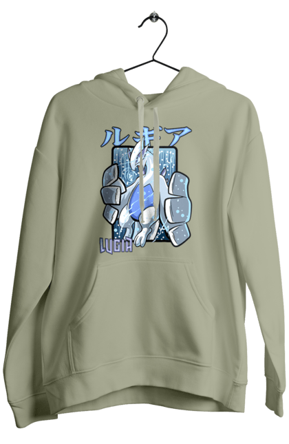 Men's hoodie with prints Pokemon Lugia. Anime, games, lugia, nintendo, pokemon, pokemon go. 2070702