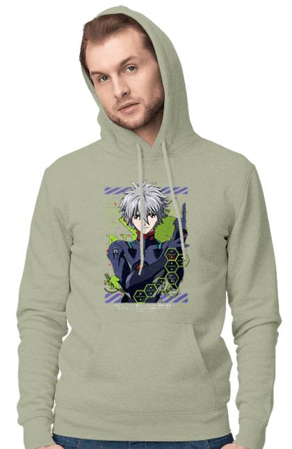 Men's hoodie with prints Evangelion Kaworu. Anime, evangelion, eve, kaworu, kaworu nagisa, manga, neon genesis evangelion, nerve, tv series. 2070702