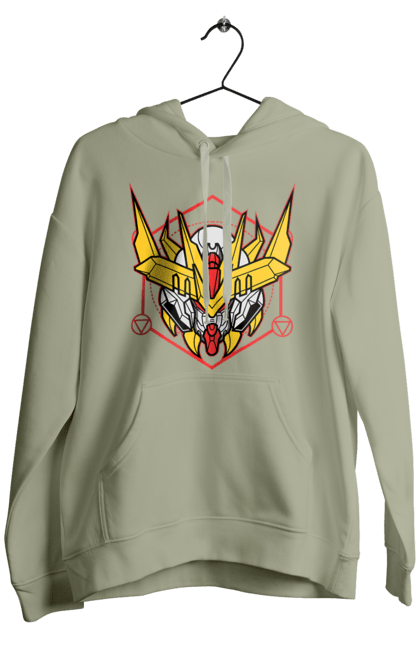 Men's hoodie with prints Gundam Barbatos Lupus Rex. Anime, asw g 08, barbatos lupus rex, game, gundam, manga, robot, video game, war. 2070702