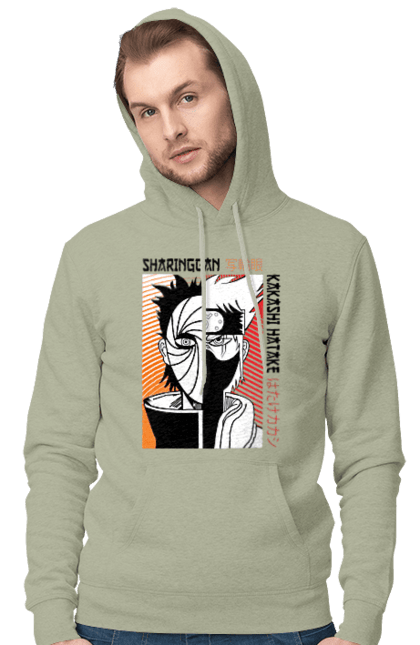 Men's hoodie with prints Naruto Kakashi Hatake. Anime, kakashi, manga, naruto, shinobi, shonen, team number 7. 2070702