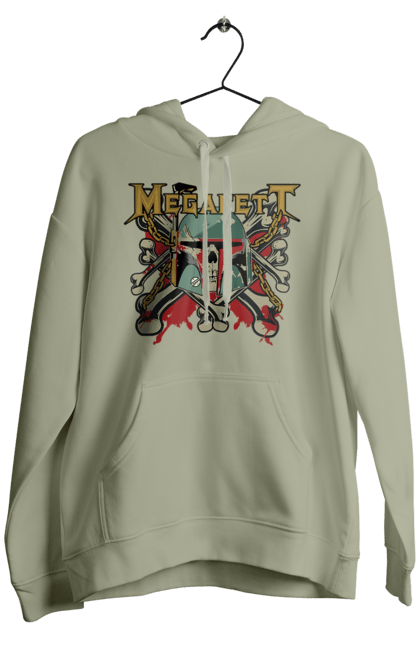 Men's hoodie with prints Megafett. Bob fett, boba fett, clone, head hunter, megadeth, megafett, star wars. 2070702